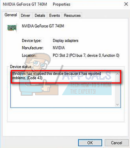 Fix Nvidia Code 43 Windows Has Stopped This Device Because It Has Reported Problems Appuals Com