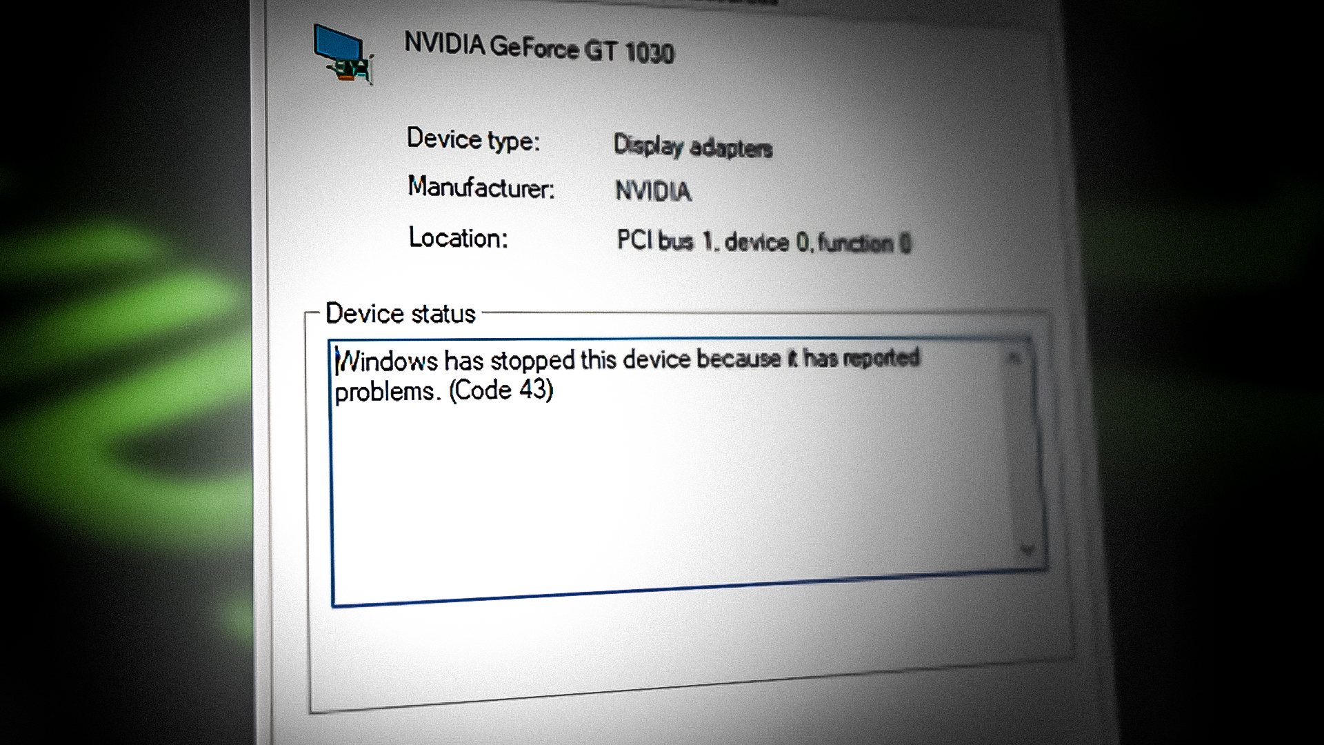 Fix NVIDIA Code 43 (Windows has stopped this device because it has