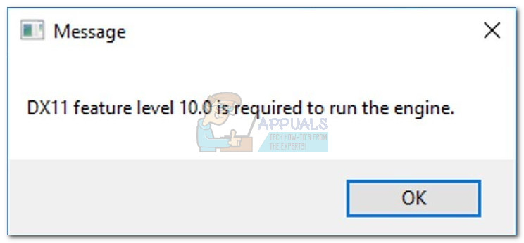 Fix Dx11 Feature Level 10 0 Is Required To Run The Engine Appuals Com