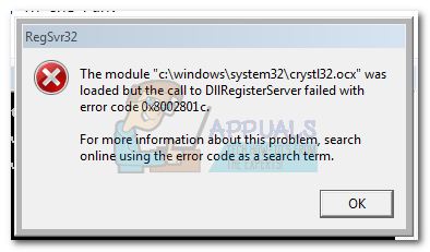 dll failed to register windows 10