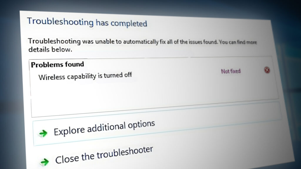 ‘Wireless capability is turned off’ error in Windows