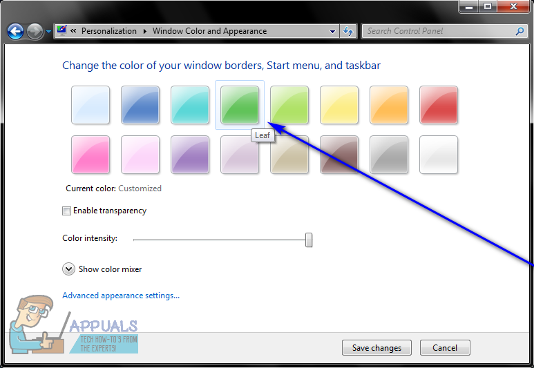 office how to change color of task bars