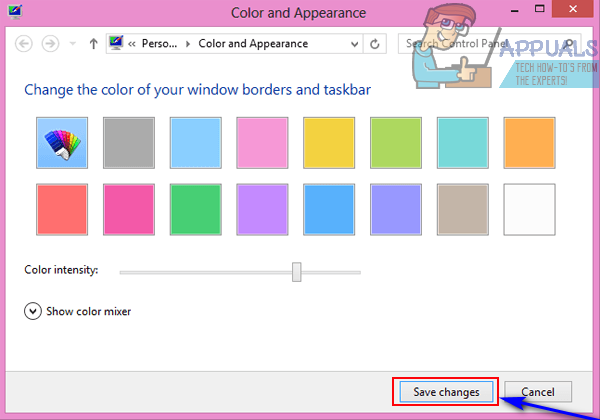 How To Change The Color Of Your Taskbar - Appuals.com