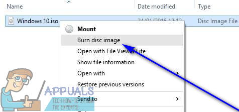 How To Burn A Windows 10 Iso File To A Dvd Appuals Com