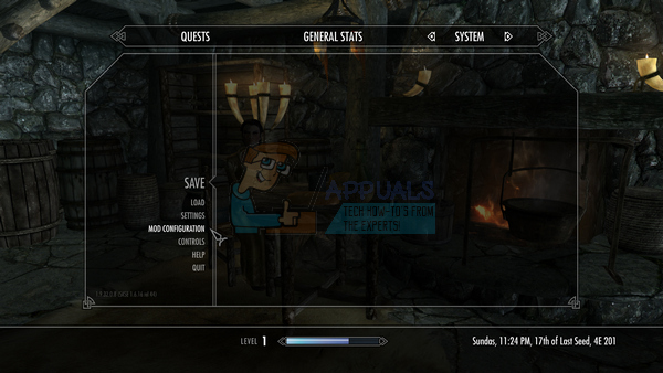 skyrim crash on quickmenu