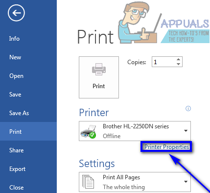 how to print word document in color out of black ink