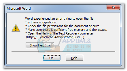 cannot save word document 2007