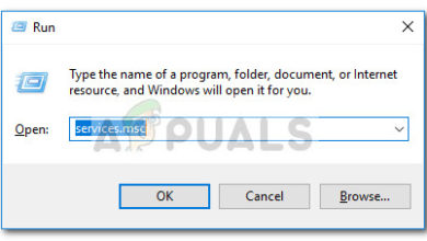Run dialog: services.msc