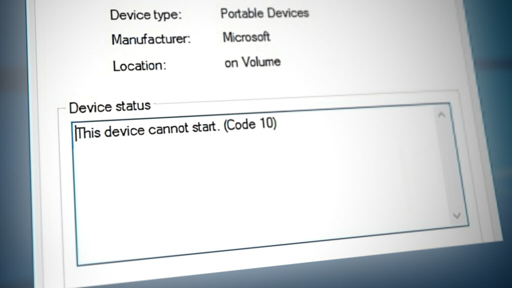 WPD FileSystem Volume Driver (Code 10)