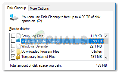 disk cleanup windows 10 not working