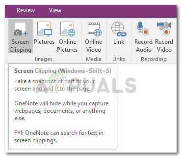 microsoft onenote 2016 put in task bar clip