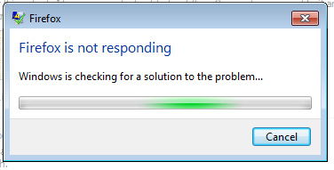 firefox keeps not responding and then responding