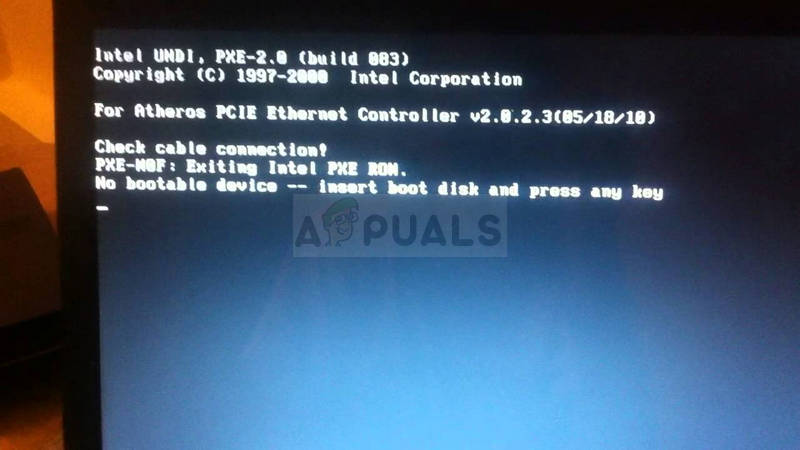 Fix No Bootable Device Insert Boot Disk And Press Any Key