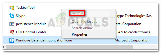 remove windows defender security center icon