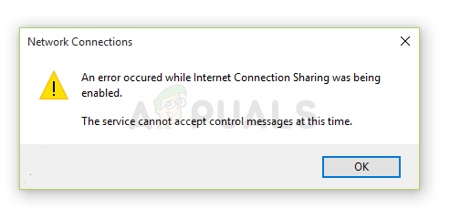 The service cannot accept control messages at this time