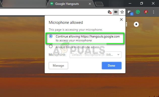 set up webinar google hangouts mic not working