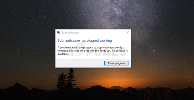 Subnautica.exe has stopped working