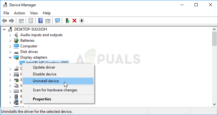Uninstalling the graphics card driver