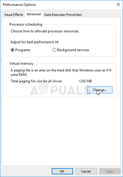 Virtual Memory Settings