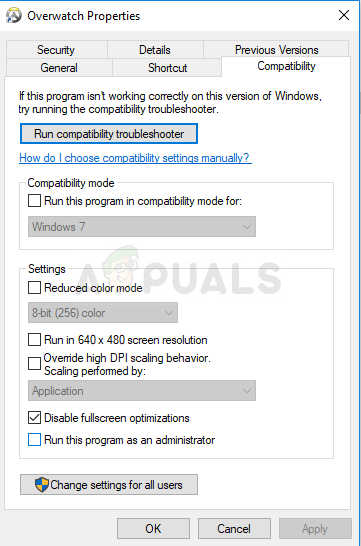Disable fullscreen optimizations
