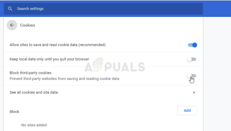 Google Chrome - Block third-party cookies