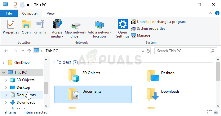Documents in File Explorer