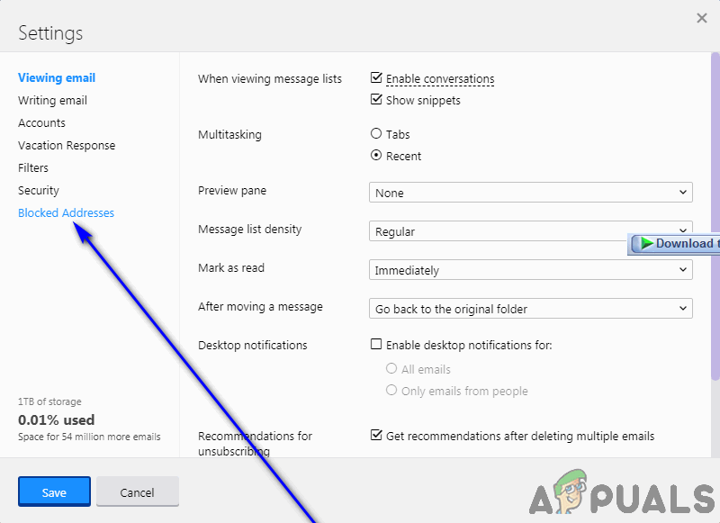 how to block emails in yahoo mail