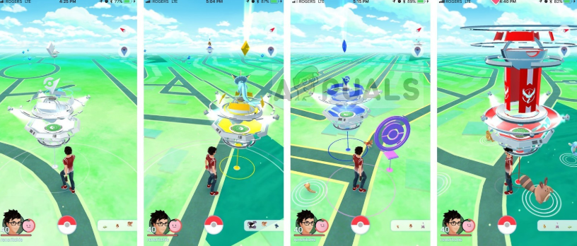 Different Gyms in Pokemon Go