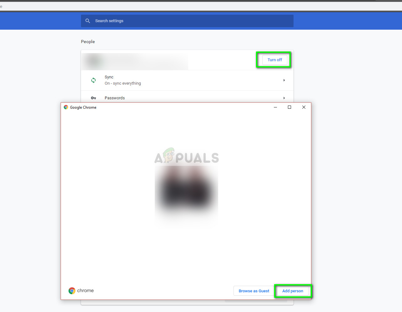 Creating a new profile and removing the old one in Google Chrome