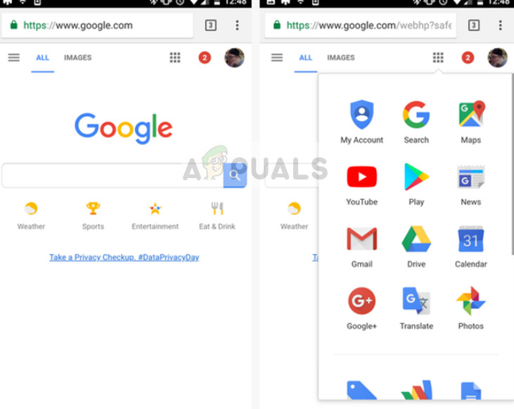 Chrome browser in Android phone