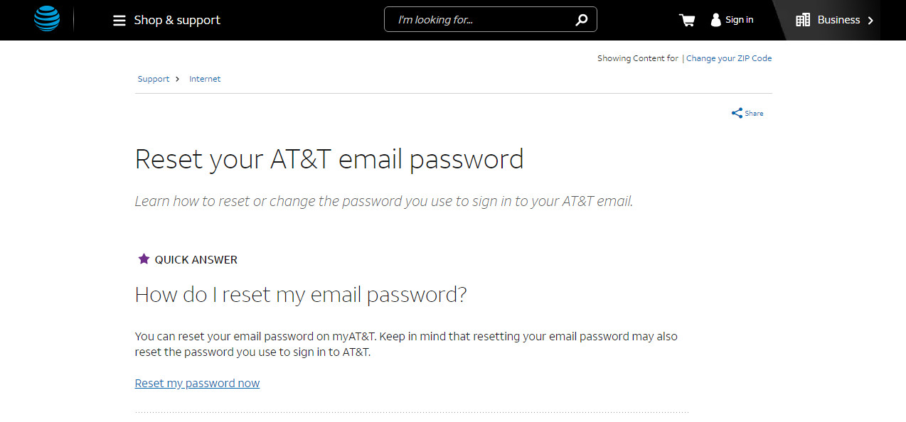 AT&T Official Support website