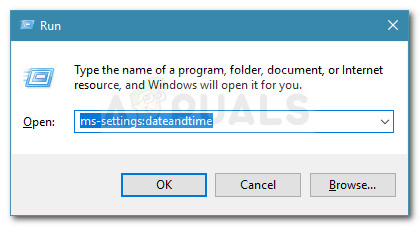 Run dialog box: ms-settings:dateandtime