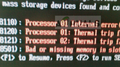 Processor thermal trip error in processor