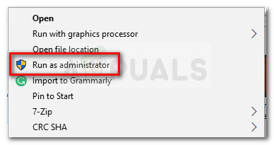 Run as administrator