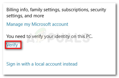 Click on Verify