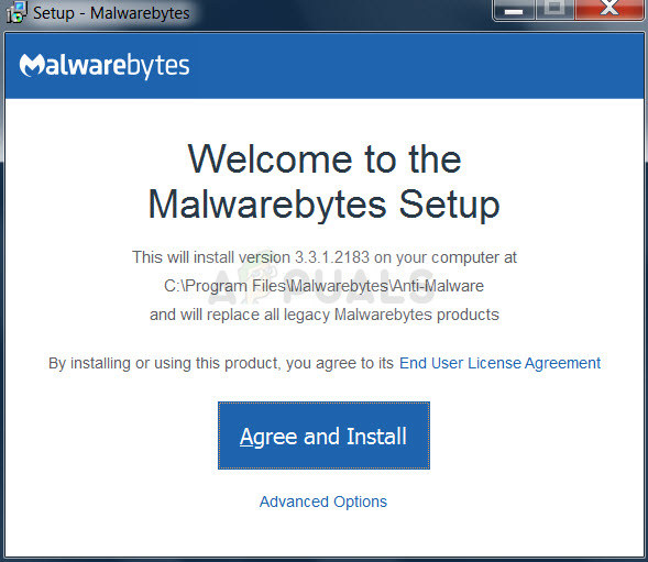 Malwarebytes installation process