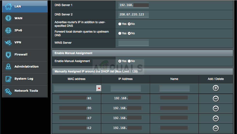 Enable manual assignment