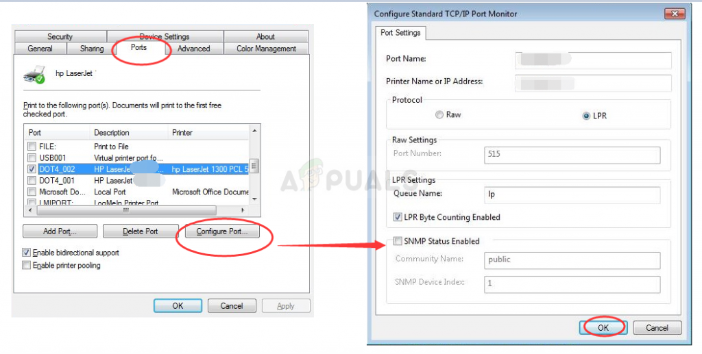 SNMP Status Disabled