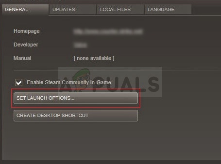 Steam - Set launch options