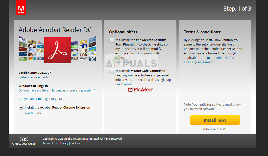 Updating Acrobat: Adobe official website