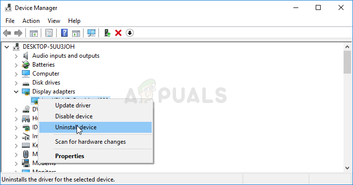 Uninstalling the graphics card driver