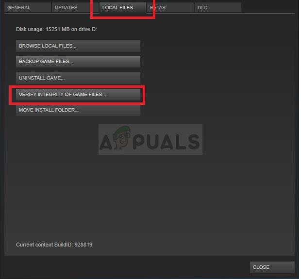 Verify integrity of game files