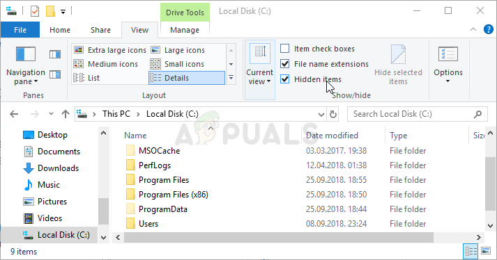 ProgramData is hidden by default