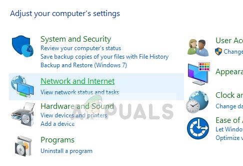 Network and Internet - Control Panel