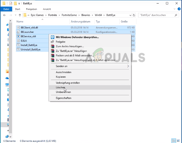 Deleting BattlEye Installation files in Windows 10