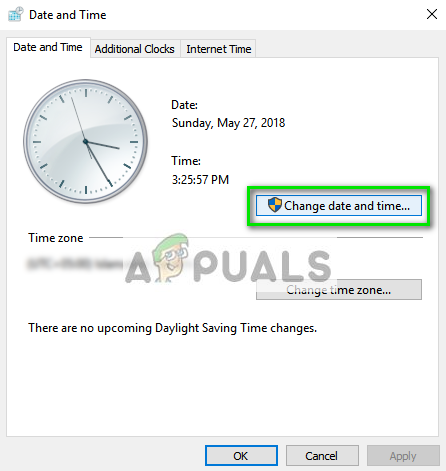 Change date and time in Windows 10