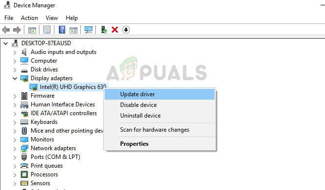 Update driver - Device manager