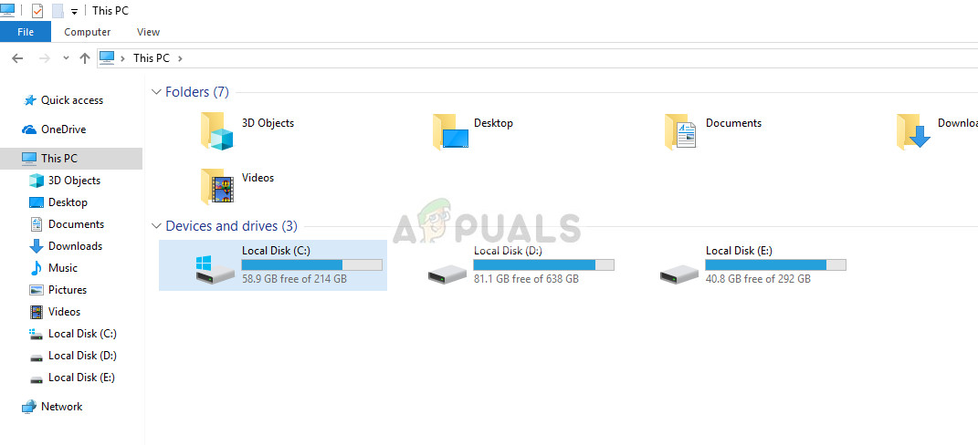 Windows Explorer (Check Hard Drive free space)