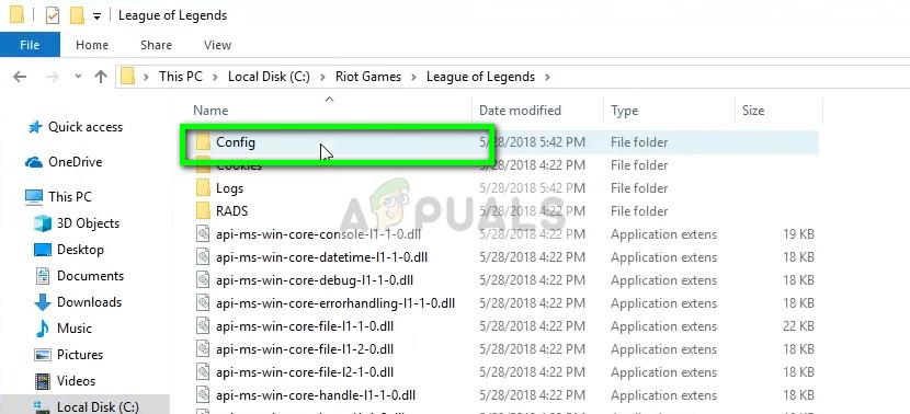 Config folder in League of Legends installation