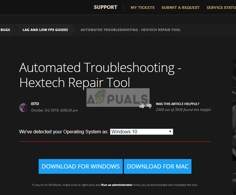 Hextech Repair Tool official website